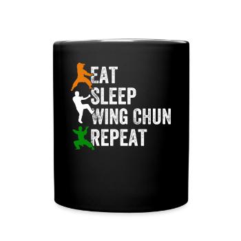 Eat Sleep Wing Chun Repeat - Funny Wing Chun - Full Colour Mug - black - Front