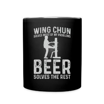 Wing Chun solves most of my problems, beer solves - Full Colour Mug - black - Front
