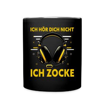 I can't hear you, I'm gaming - Full Colour Mug - black - Front