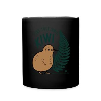 Finde Deinen Inneren Kiwi - New Zealand Souvenir - Tasse einfarbig - Schwarz - Vorne