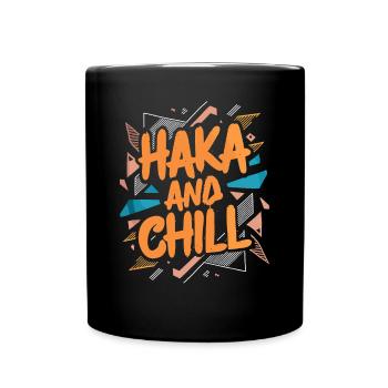 Haka And Chill Neues Neuseeland Souvenir - Tasse einfarbig - Schwarz - Vorne