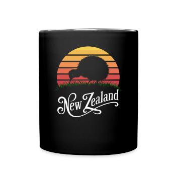 Conception souvenir de silhouette de kiwi de Nouvelle-Zélande - Mug uni - noir - Devant