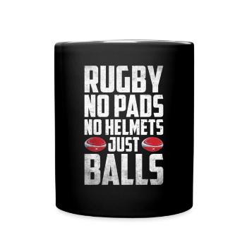 Rugby Geschenk Rugbyspieler Rugby Coach - Tasse einfarbig - Schwarz - Vorne