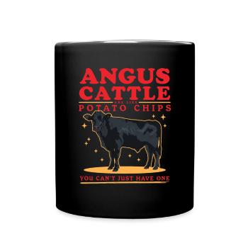 Angusrind Aberdeen Angus Aberdeenrind Geschenk - Tasse einfarbig - Schwarz - Vorne