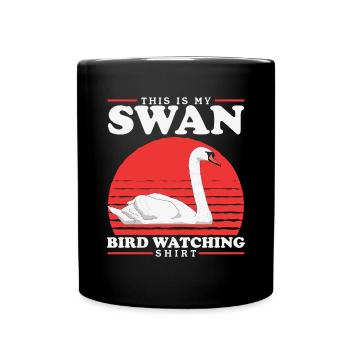 Schwan Schwäne Schwanenliebhaber Geschenk - Tasse einfarbig - Schwarz - Vorne