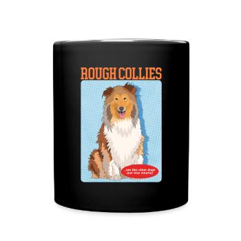Collie Dogs Longhair Collie Gift - Full Colour Mug - black - Front