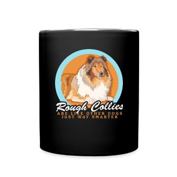 Collie chien Collie Collie à poil long cadeau - Mug uni - noir - Devant