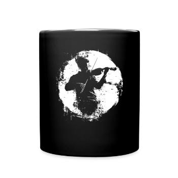 Violinist Grafik - Tasse einfarbig - Schwarz - Vorne