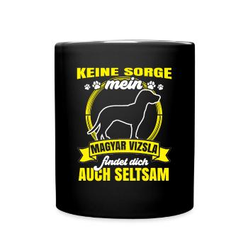 Magyar Vizsla thinks you're weird pointing dog - Full Colour Mug - black - Front