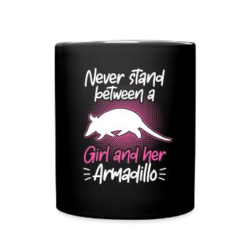 Armadillo Girl and her Armadillo Armadillo Armadillo - Full Colour Mug - black - Front