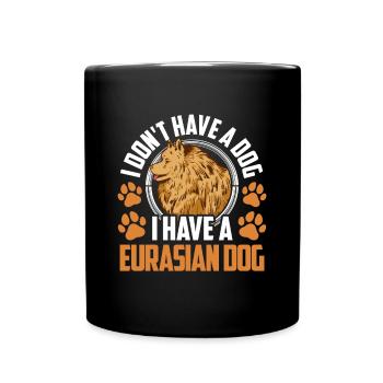 Ich habe einen Eurasier Eurasian Spitz - Tasse einfarbig - Schwarz - Vorne