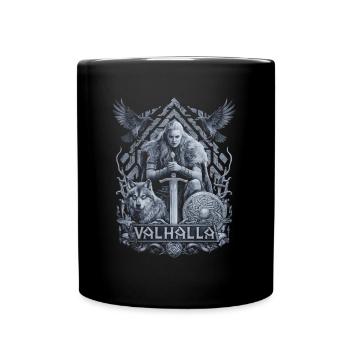 Shield Maiden Valhalla Design Norse Mythology - Full Colour Mug - black - Front