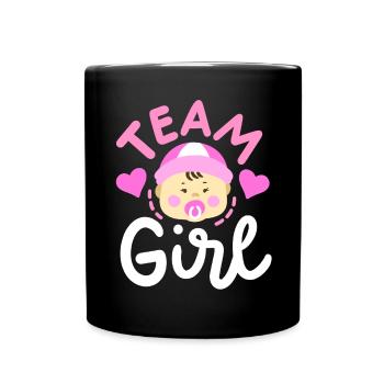 Party zur Bekanntgabe des Geschlechts Team Girl - Tasse einfarbig - Schwarz - Vorne
