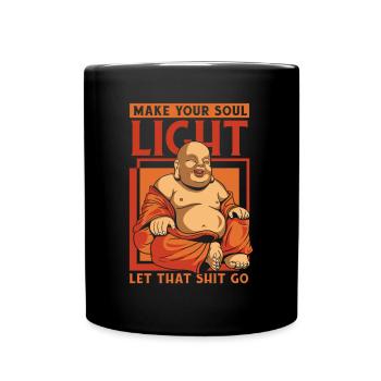 Mach deine Seele Licht Buddhistische Symbolstatue - Tasse einfarbig - Schwarz - Vorne