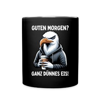 Bonjour? très mince glace mouettes drôle - Mug uni - noir - Devant