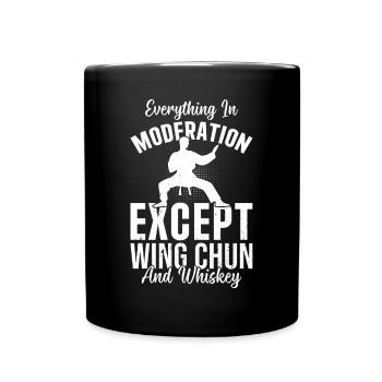 Tout avec modération sauf le Wing Chun et les whis - Mug uni - noir - Devant