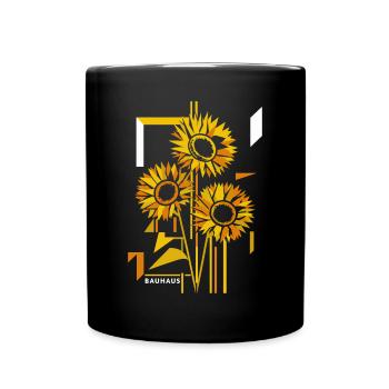 Sunflower Field Bauhaus Kunst - Tasse einfarbig - Schwarz - Vorne
