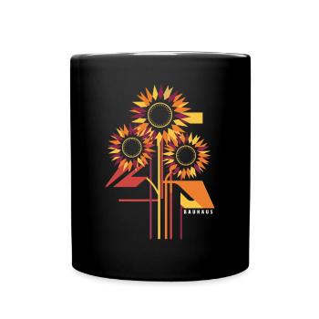 Sunflower Field Bauhaus Artwork with Style - Full Colour Mug - black - Front