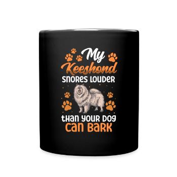 Wolfspitz ronfle fort Keeshond - Mug uni - noir - Devant