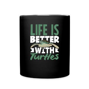 Tortue Tortue Mer Cadeau - Mug uni - noir - Devant