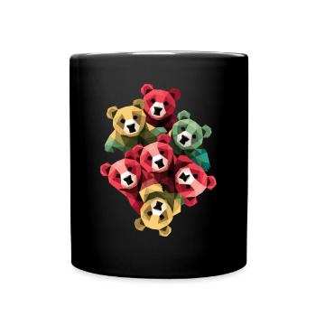 Œuvres d’art du groupe Low Poly Bears - Mug uni - noir - Devant