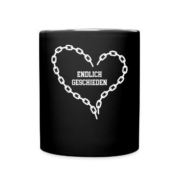 Endlich Geschieden Scheidung Ehe Ende Aus Trennung - Tasse einfarbig - Schwarz - Vorne