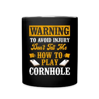 Cornhole Team Bean Bag Player - Full Colour Mug - black - Front