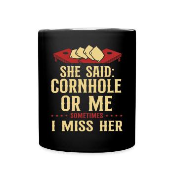 Joueur de sac de haricots de l’équipe Cornhole - Mug uni - noir - Devant