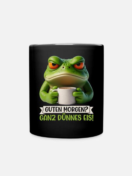 Guten Morgen? Ganz Dünnes Eis Frog Frosch Lustiger - Tasse einfarbig - Schwarz
