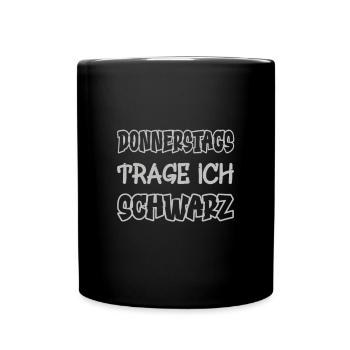 Le jeudi, je porte du noir Dire Couleur noir - Mug uni - noir - Devant