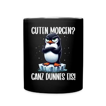 Bonjour très mince glace ami pingouin - Mug uni - noir - Devant