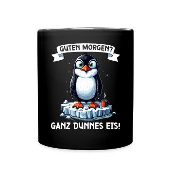 Bonjour très mince glace ami pingouin - Mug uni - noir - Devant