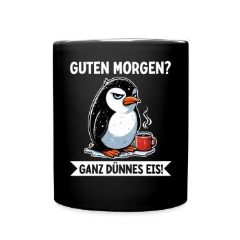 Bonjour très mince glace ami pingouin - Mug uni - noir - Devant