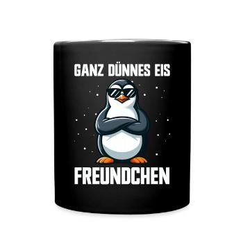 Bonjour très mince glace ami pingouin - Mug uni - noir - Devant