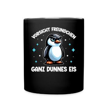 Bonjour très mince glace ami pingouin - Mug uni - noir - Devant