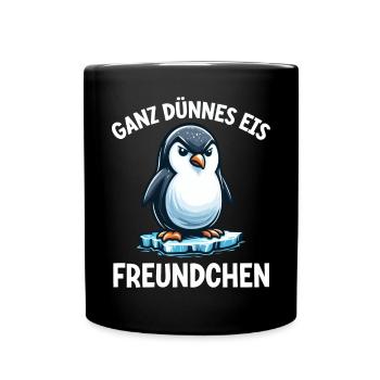 Bonjour très mince glace ami pingouin - Mug uni - noir - Devant
