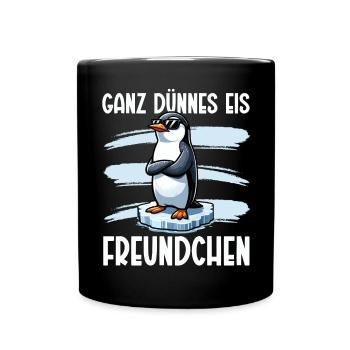 Bonjour très mince glace ami pingouin - Mug uni - noir - Devant