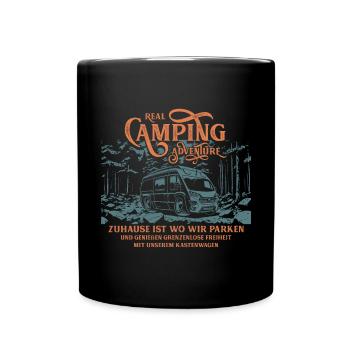 Kastenwagen Camping typ 2 - Tasse einfarbig - Schwarz - Vorne