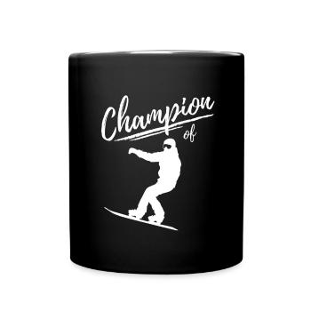 Champion of Snowboarding Adventure - Full Colour Mug - black - Front