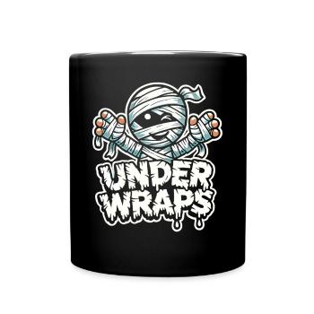 Chemise d’Halloween avec des momies et le texte « Under Wraps » - Mug uni - noir - Devant