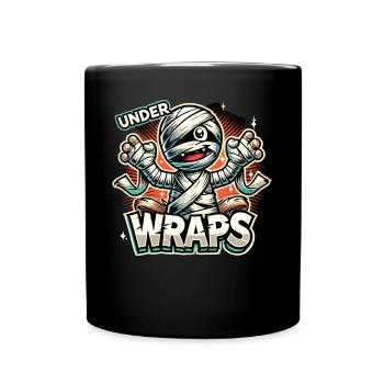 Momie effrayante Halloween avec texte « Under Wraps » - Mug uni - noir - Devant