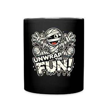 Funny Mummy - Unwrap the Fun - Full Colour Mug - black - Front