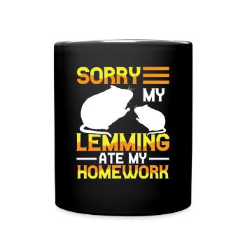 Lemming has eaten homework Vole - Full Colour Mug - black - Front