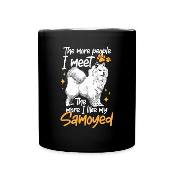 Samojede mehr mögen Samojedenspitz Samojede - Tasse einfarbig - Schwarz - Vorne
