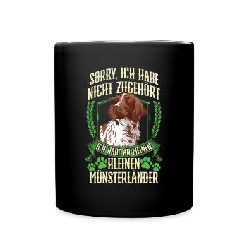An meinen Kleiner Münsterländer gedacht - Tasse einfarbig - Schwarz - Vorne