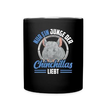 Le garçon de chinchilla aime les chinchillas rongeurs - Mug uni - noir - Devant