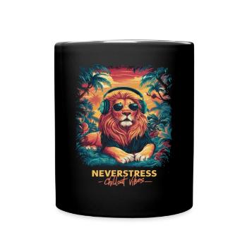 Lion Chillout Vibes Design décontracté et élégant - Mug uni - noir - Devant