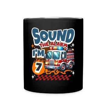 7e anniversaire des pompiers - Mug uni - noir - Devant