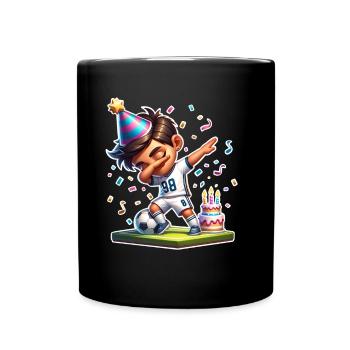 Fußball Geburtstag Kinder - Tasse einfarbig - Schwarz - Vorne