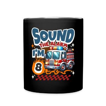 8e anniversaire des pompiers - Mug uni - noir - Devant